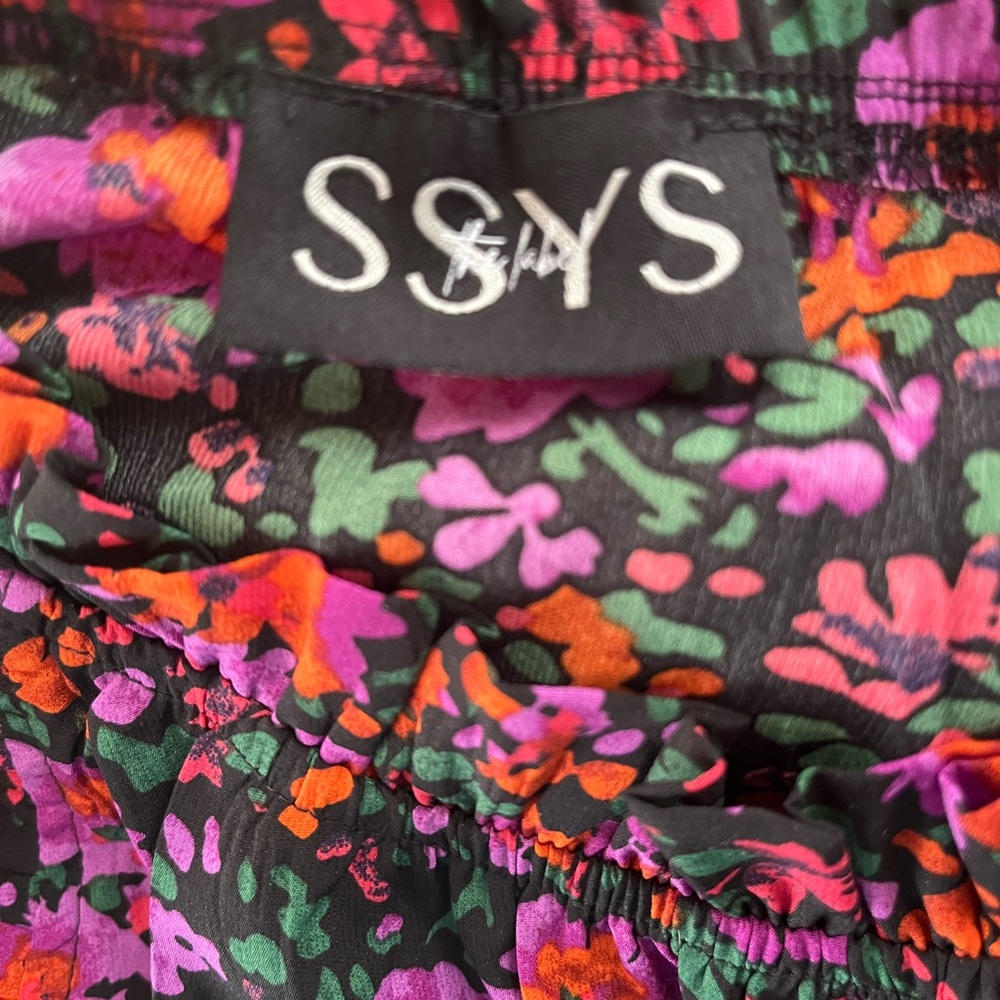 Floral Sleeveless Skort Set in Black with Pink & Orange Flowers - Picture 4 of 7